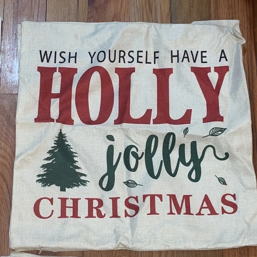 4 Piece Farmhouse Pillow Covers Holiday  Christmas pillow covers  18x18